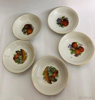 Kompotove misky 5 ks motiv ovocie porcelan