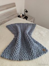 Pletená detská deka sivá - 1