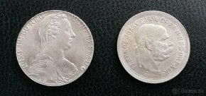Kópie minci 5 koruna 1900 a Toliar 1870