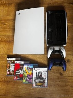 PS5 s mechanikou + 2 ovládače, hry a stojan