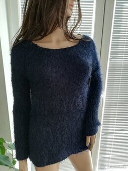 Modrý dámsky pulóver S/36