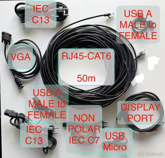 Predám balík rôznych káblov