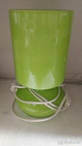 lampa zo skla stolová, zelenej farby, v25cm