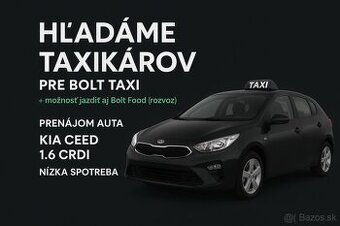 Ponuka práce vodiča v Bolt flotile + Prenájom vozidla