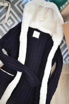 Zara knit predĺžený sveter s kožušinkou S/M