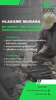 Murár / partia - stabilná práca