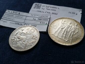 Stare mince 2ks striebro