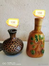 drevená váza, keramická váza a ine - 1