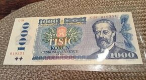 Bankovka 1000kcs, série C38, ČSNB 1985,  pěkná - 1