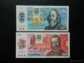 Československé UNC bankovky a iné