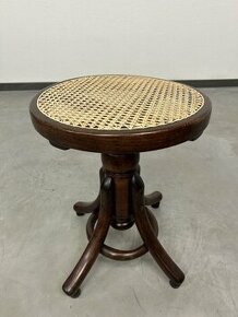 Klavírna stolička Thonet s ratanovým výpletom