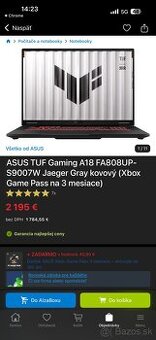Asus TUF gaming A18 herný notebook
