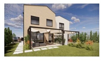 NOVOSTAVBA 142m2. PRAKTICKÝ 5i Rodinný dom. Súčasť dvojdomu