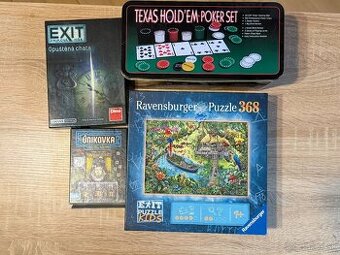 Predám rôzne únikové hry, poker sadu a exit puzzle