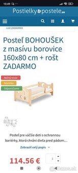 Detská drevená posteľ