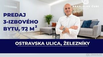 Predaj, 3-izb. byt, zrekonštruovaný, 72 m2, Ostravská, Želez