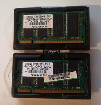 RAMka do laptopu 2x Unifosa 512 MB DDR