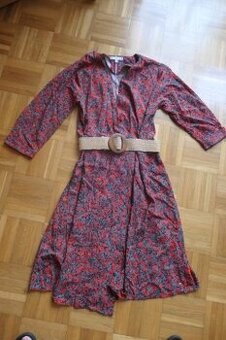 TOMMY HILFIGER luxusne damske monogram saty s opaskom