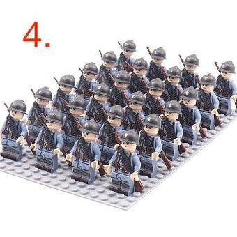 Figúrky vojakov (24ks) + ZBRANE - typ lego - nové