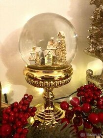 Vianoce - luxusne snežitko, snežna zlata gula 20cm