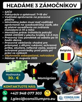Hľadáme troch zámočníkov na prácu v Belgicku