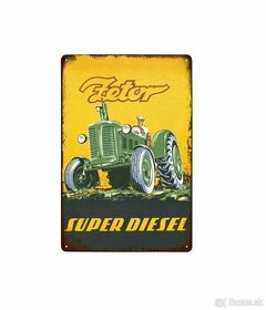 plechová cedule - traktor Zetor Super Diesel (dobová reklama - 1