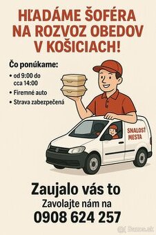 Ponuka práce obedového šoféra Košice