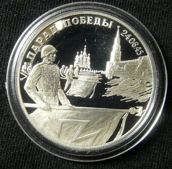 Ruské strieborné zberateľské mince - 2 ruble, 1 rubel ...