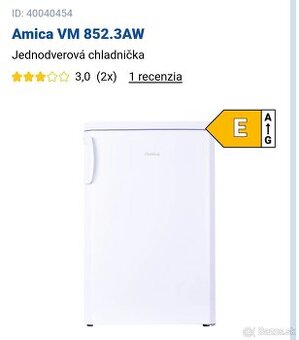Chladnička s mrazničkou Amica