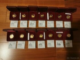 Predém SK mince nominal 5000,-SK,100,-€,medaile -zlate