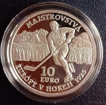 10 EUR Majsrovstvá Európy v hokeji - 100. výročie PROOF