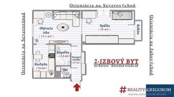 2-izb. byt, Národná trieda, 53 m2, 1. pos, tehla, balkón, ČR