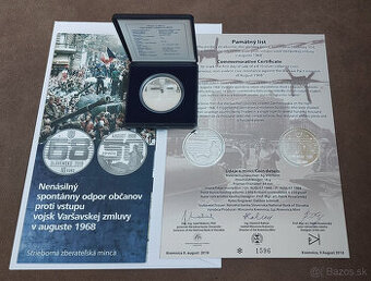 10 eurové Proof mince v etui s certifikátom, letákom a pamät