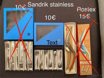 Príbory Sandrik a Rostex - krabičky