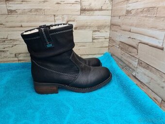 Rieker 40 - dámske čierne čižmy s membránou