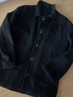 Pánsky vlnený kabát - čierny