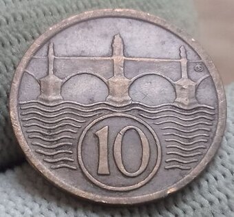 Československé medené 10haliere.