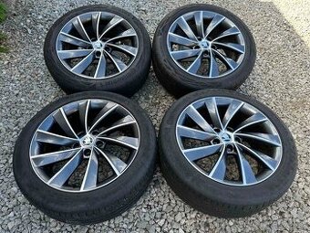 Alu disky s pneu letné 18" škoda originál