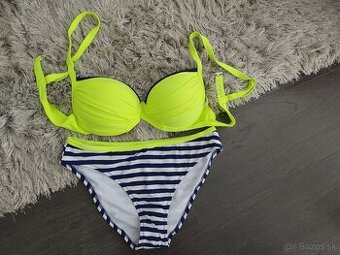 Dvojdielne plavky push up. M/38. Neónovo žlté