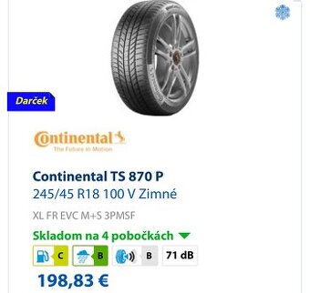 Zimné pneu Continental 245/45 r18