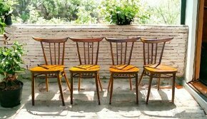 4 celodrevené retro stoličky