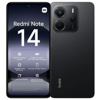 Xiaomi Redmi Note 14 6/128 GB - čierna farba + 33W nabíjačka