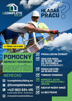 Montáž solárnych panelov-pomocník nemecky hovoriaci-Nemecko