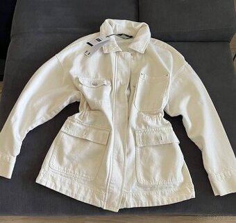 Biela oversize džínsová bunda F&F, nová, M