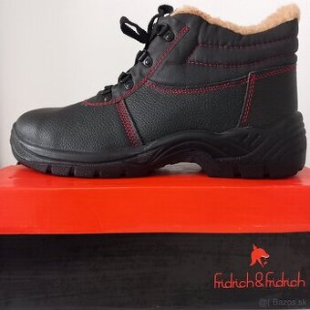 zateplená bezpeč. zimná. kožená pracovná. obuv- č.46