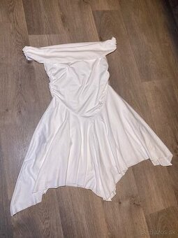 Dámske biele šaty s odhalenými ramenami, veľkosť XS - 1