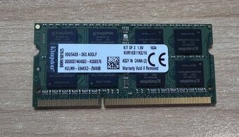 8GB - DDR3 - PC3-12800 - 1600MHz - SODIMM - Kingston