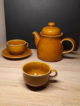 Kanvica, šálky, tanierik - keramika, vintage