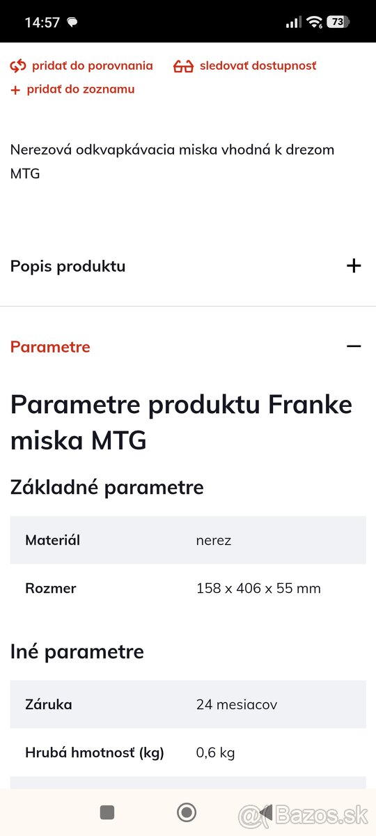 FRANKE miska MTG - 2