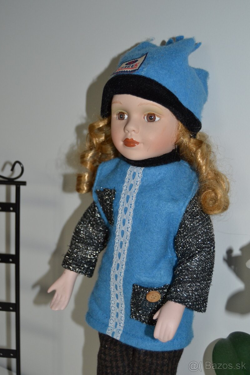Porcelánová bábika, výška 40 cm, TOP STAV - 2